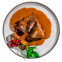 Sauerbraten vom Rind in Bratensauce