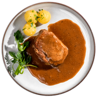 Schweinebraten in Dunkelbiersauce